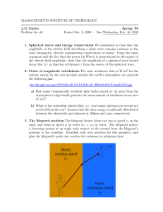 MASSACHUSETTS INSTITUTE OF TECHNOLOGY 2.71 Optics Spring ’09 Problem Set #1