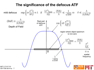 The significance of the defocus ATF 1 0 mild defocus