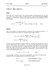     Problem 1.  Billet’s Split Lens