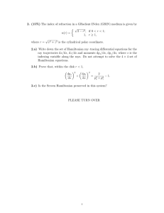 2. (15%) The index of refraction in a GRadient INdex... � √ − r