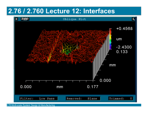 2.76 / 2.760 Lecture 12: Interfaces
