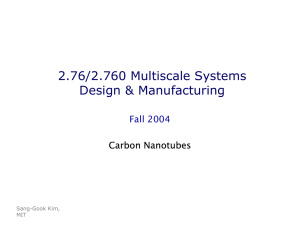 2.76/2.760 Multiscale Systems Design &amp; Manufacturing Fall 2004 Carbon Nanotubes