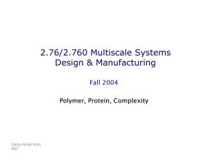 2.76/2.760 Multiscale Systems Design &amp; Manufacturing Fall 2004 Polymer, Protein, Complexity