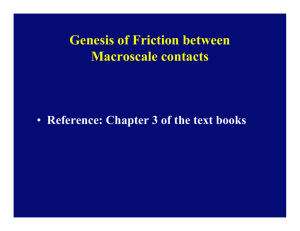 Genesis of Friction between Macroscale contacts