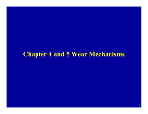 Chapter 4 and 5 Wear Mechanisms 1