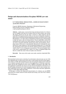 Design and characterization of in-plane MEMS yaw rate sensor and RUDRA PRATAP
