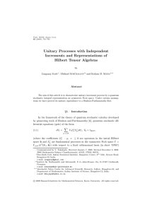 Unitary Processes with Independent Increments and Representations of Hilbert Tensor Algebras Lingaraj Sahu