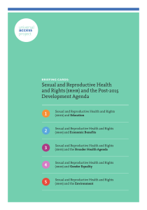 Sexual and Reproductive Health and Rights (srhr) and the Post-2015 Development Agenda 1