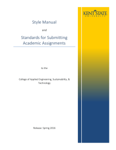Style Manual Standards for Submitting Academic Assignments and