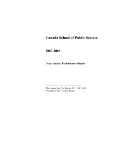 Canada School of Public Service 2007-2008 Departmental Performance Report