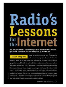 Radio’s Lessons Internet for