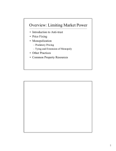 Overview: Limiting Market Power