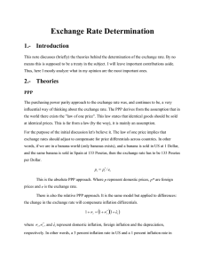 Exchange Rate Determination 1.- Introduction