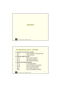 Valuation The Big Picture: Part II - Valuation