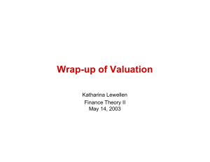 Wrap-up of Valuation Katharina Lewellen Finance Theory II May 14, 2003