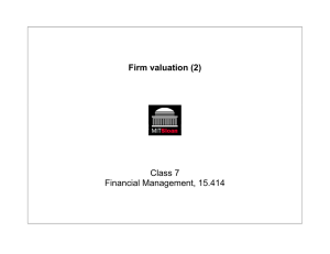 Firm valuation (2) Class 7 Financial Management, 15.414
