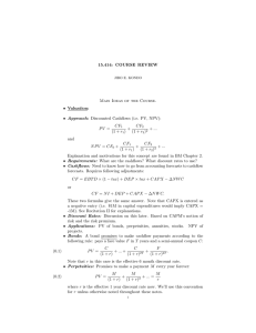 15.414:  COURSE  REVIEW • Valuation: