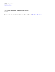 2.161 Signal Processing: Continuous and Discrete MIT OpenCourseWare Fall 2008