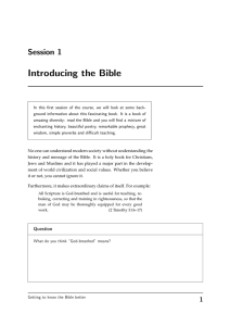 Introducing the Bible Session 1