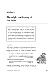The origin and history of the Bible Session 3