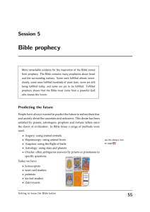 Bible prophecy Session 5