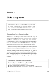 Bible study tools Session 7