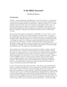 Is the Bible Inerrant? Introduction