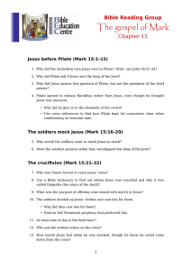 The gospel of Mark Chapter 15 Bible Reading Group