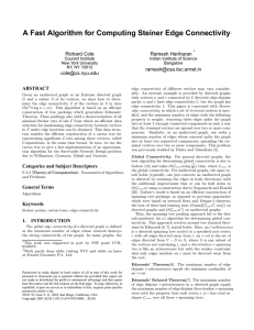 A Fast Algorithm for Computing Steiner Edge Connectivity Richard Cole Ramesh Hariharan