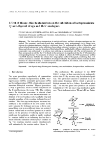 Effect of thione–thiol tautomerism on the inhibition of lactoperoxidase