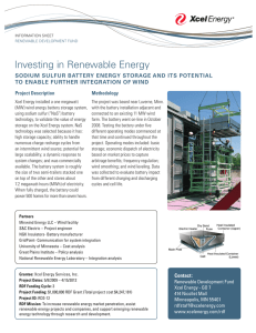 Investing in Renewable Energy TO ENABLE FURTHER INTEGRATION OF WIND Project Description