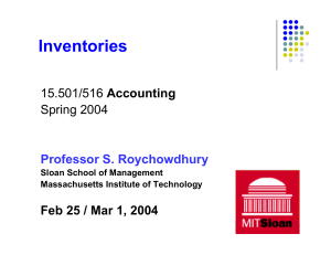 Inventories Accounting Spring 2004 Feb 25 / Mar 1, 2004
