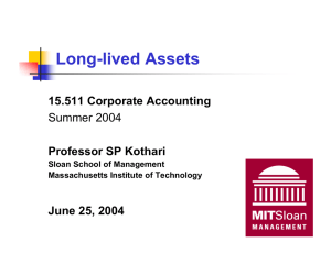 Long-lived Assets 15.511 Corporate Accounting Professor SP Kothari June 25, 2004