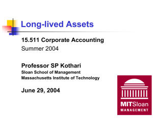 Long-lived Assets 15.511 Corporate Accounting Professor SP Kothari June 29, 2004