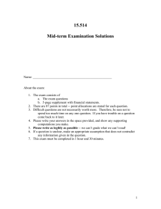 15.514  Mid-term Examination Solutions
