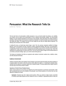 Persuasion: What the Research Tells Us