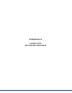 WORKBOOK B: CONDUCTING SECONDARY RESEARCH