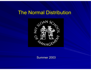The Normal Distribution Summer 2003