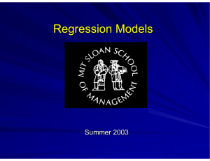 Regression Models Summer 2003