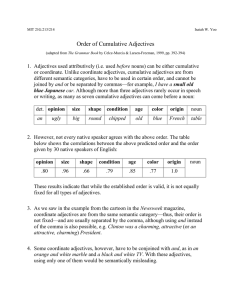 Order of Cumulative Adjectives