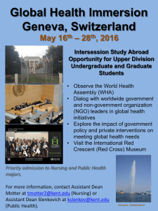 Global Health Immersion Geneva, Switzerland – 28 May 16