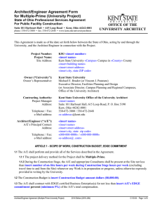 Architect/Engineer Agreement Form for Multiple-Prime (University Project) OFFICE OF THE UNIVERSITY ARCHITECT