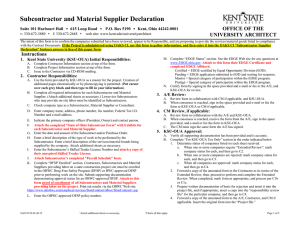 Subcontractor and Material Supplier Declaration  OFFICE OF THE UNIVERSITY ARCHITECT