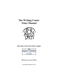 The Writing Center Tutor Manual  Kent State University Stark Campus