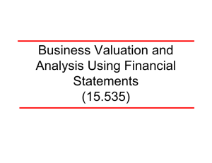 Business Valuation and Analysis Using Financial Statements (15.535)
