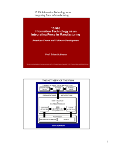 15.566 Information Technology as an Integrating Force in Manufacturing