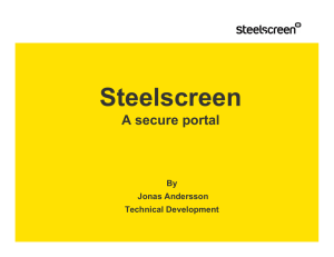 Steelscreen A secure portal By Jonas Andersson