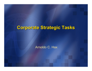 Corporate Strategic Tasks Arnoldo C. Hax