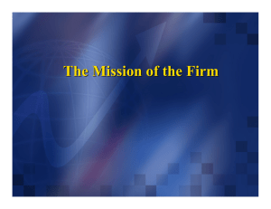 The Mission of the Firm