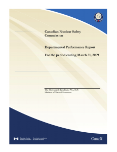 Canadian Nuclear Safety Commission Departmental Performance Report